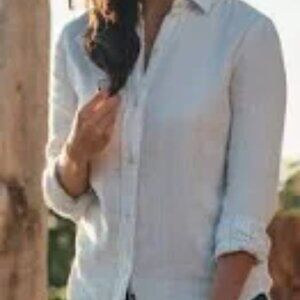 Faherty Linen blend buttton up Shirt size XS